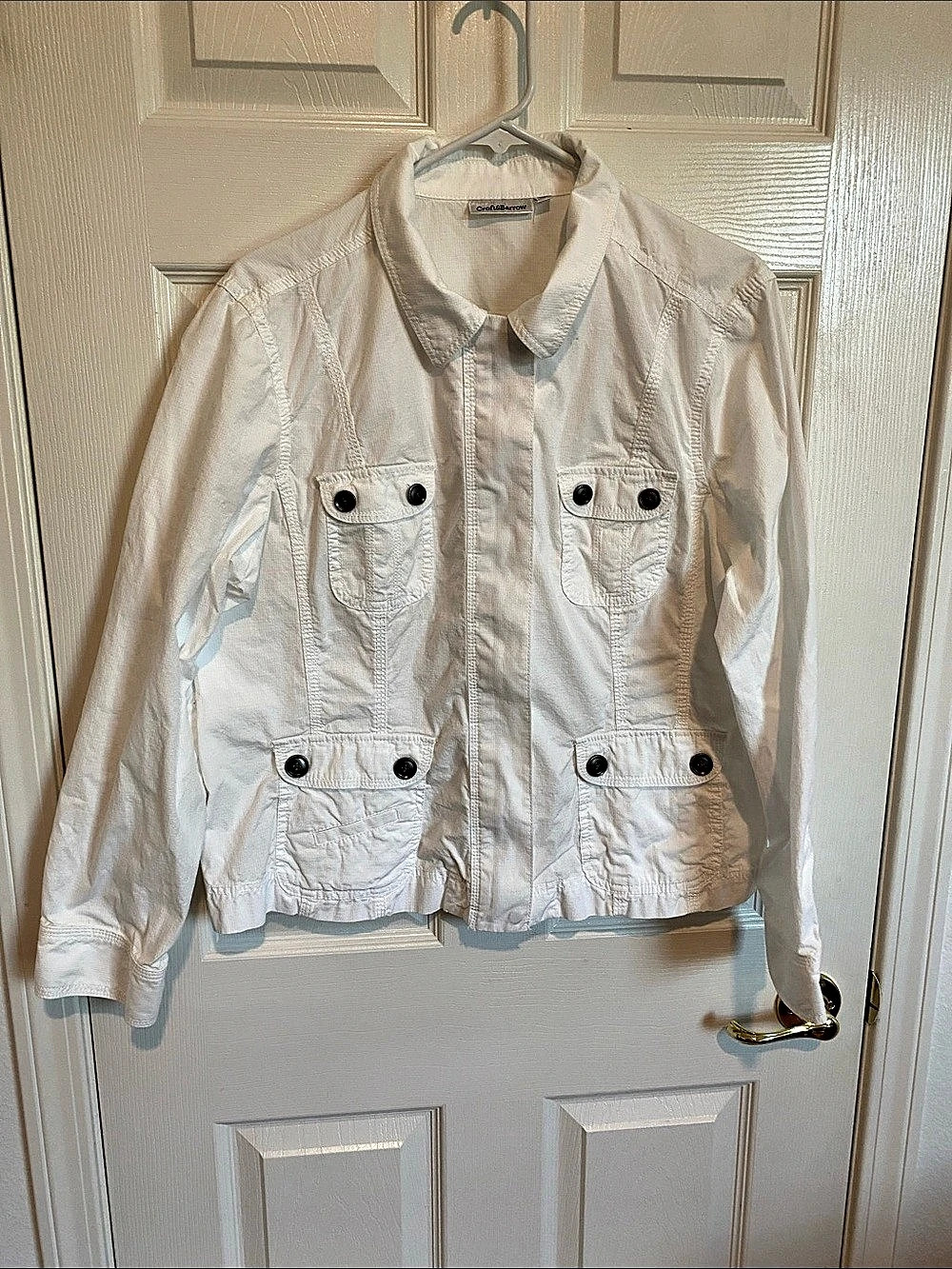Croft & Barrow Cotton Utility Jacket in White XL Like New